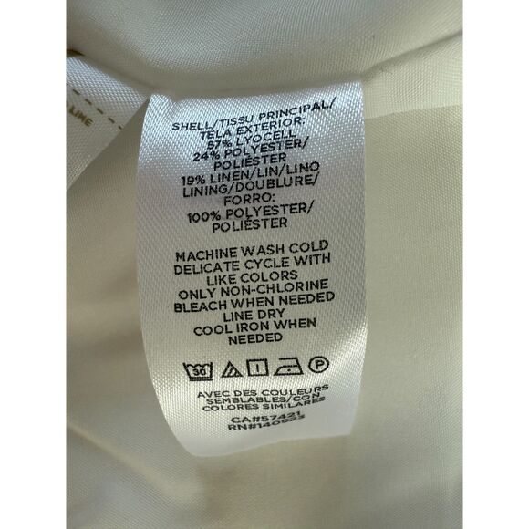 LOFT Women's Fluid Modern Blazer Ivory Cream Lyocell Polyester Linen Size 8 - Picture 5 of 11